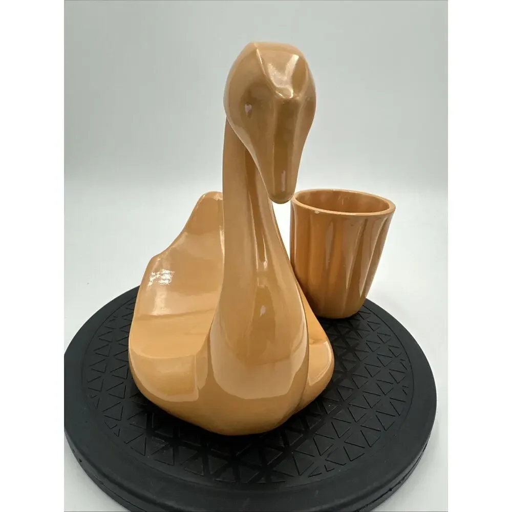 VTG MCM Vohann Of California Swan Towel Holder And Cup
